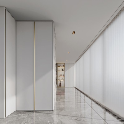 Lemari penyimpanan balkon kontemporer stainless steel dengan lampu LED