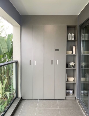 Bintang abu-abu Balkon Storage Unit Mesin cuci Dan Pengering Lemari Disesuaikan