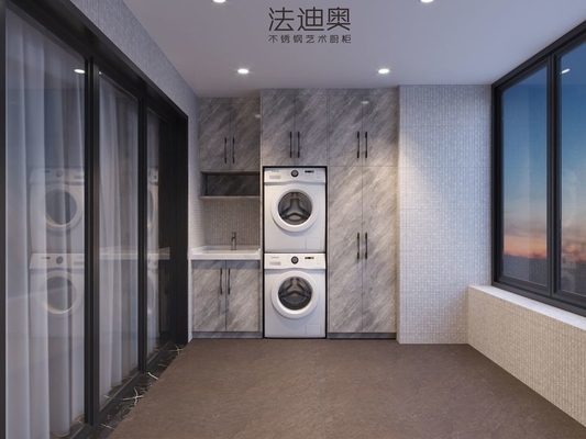 Milos Color Balcony Storage Unit Dengan Storage yang Luas dan Genggam Hitam yang Elegan