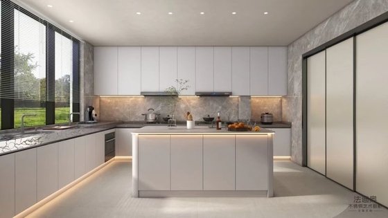 Kabinet Dapur Modern Fadior S Bentuk U Dapur Baja Rinsing Ultra-Modern Untuk Kehidupan Kontemporer Berkualitas dan Elegan