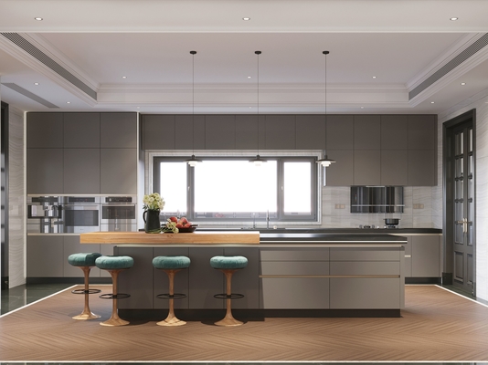 Lemari dapur gaya industri logam dingin dengan desain ruang ganda