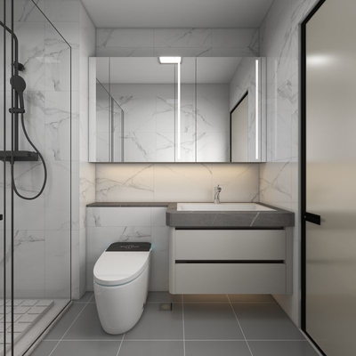 Modern Luxury Stainless Steel Vanity Menghemat Ruang Desain Cerdas Integrasi mulus